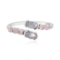 Pinkfarbener Maniry-Labradorit-Silberring