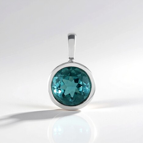 Ciondolo in argento con Fluorite Blu Caraibico