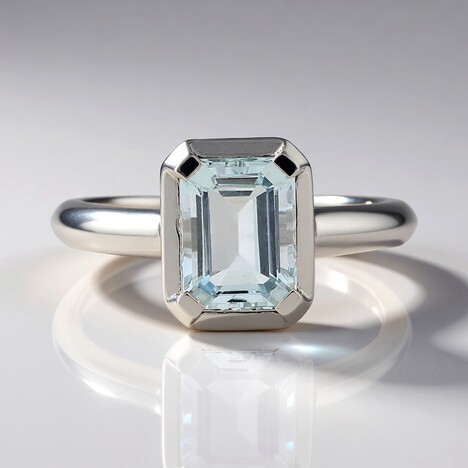 Anello in oro con Acquamarina Brasiliana