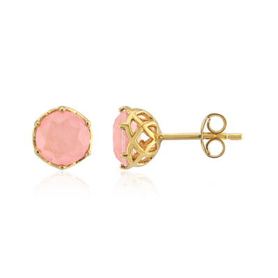Boucles d'oreilles en argent et Quartz rose pastel