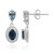 Boucles d'oreilles en argent et Topaze bleu de Londres