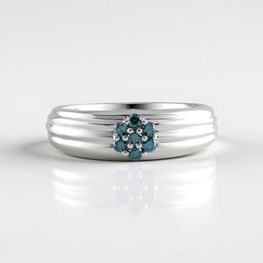 Anello in argento con Diamante Blu I3 (de Melo Essence)