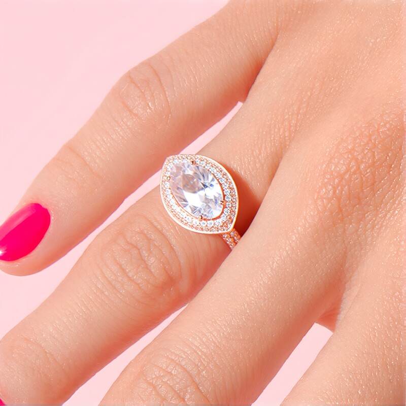 Bague en argent et Quartz rose