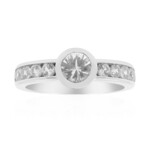 Zilveren ring met een danburiet