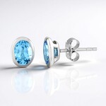 Orecchini in argento con Topazio Blu Svizzero