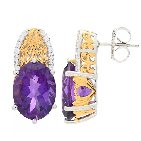 Boucles d'oreilles en argent et Améthyste (Gems en Vogue)