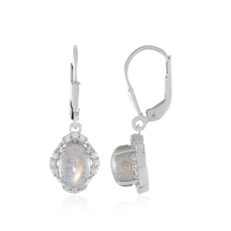 Orecchini in argento con Labradorite rosa Maniry