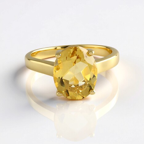 Bague en argent et Quartz champagne