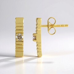 Orecchini in argento con Diamante Cioccolato I2