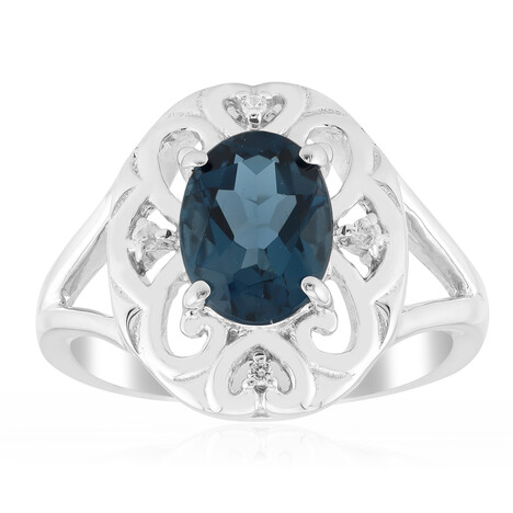 London Blue Topaz Silver Ring (Pallanova)