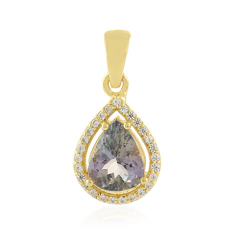 Nicht erhitzter Tansanit-Silberanhänger