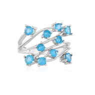 Neonblauer Apatit-Silberring