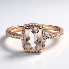 Anello in oro con Morganite AAA
