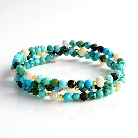 Bracciale in acciaio con Ematite Dorata (Riya)