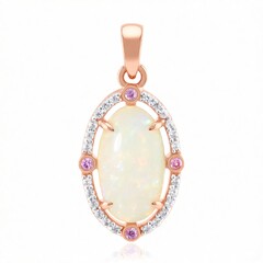 Brasilianischer Weißer Opal-Goldanhänger