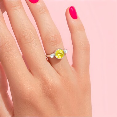 Anillo en plata con Fluorita amarilla