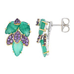 Grüner Achat-Silberohrringe (Gems en Vogue)