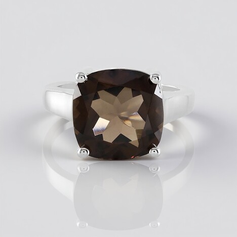 Anello in argento con Quarzo Fumè