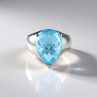 Pierścionek ze srebra - Topaz błękitny Sky Blue