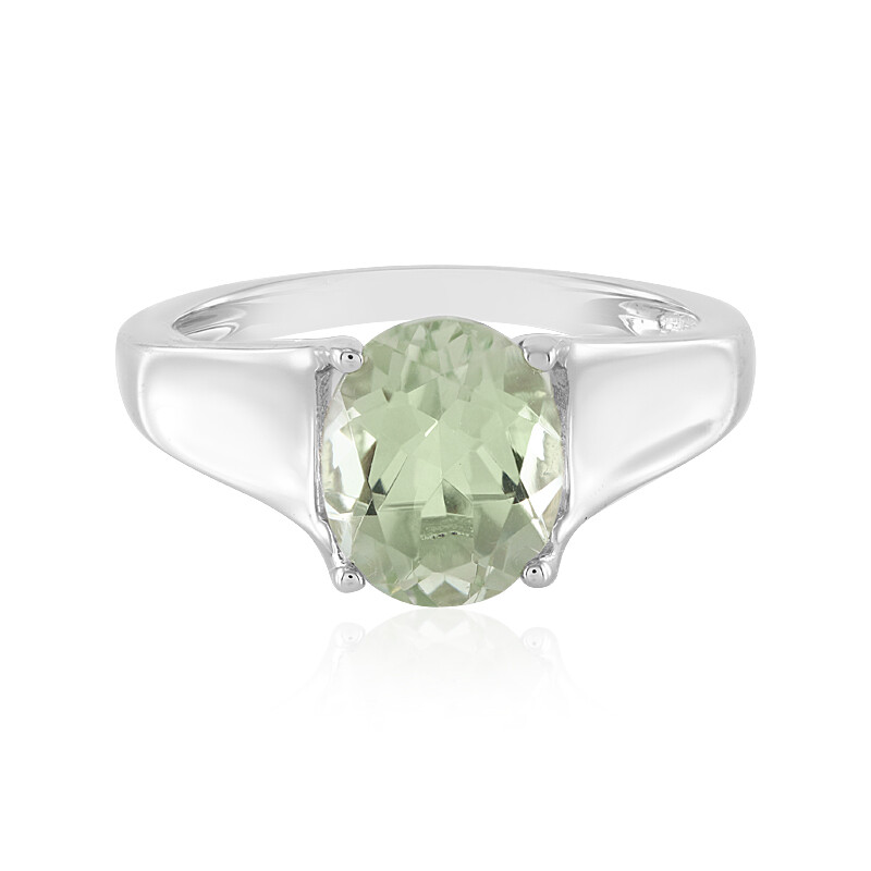 Green Amethyst Silver Ring