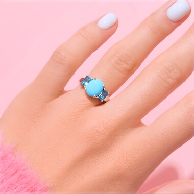 Anillo en plata con Turquesa bella durmiente (Faszination Türkis)