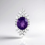 Sambia-Amethyst-Silberanhänger (de Melo Essence)