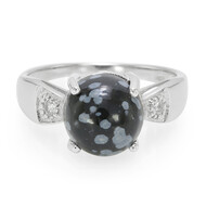 Schneeflocken-Obsidian-Silberring