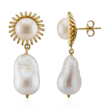 Orecchini in argento con Perla d'Acqua Dolce Bianca (TPC)