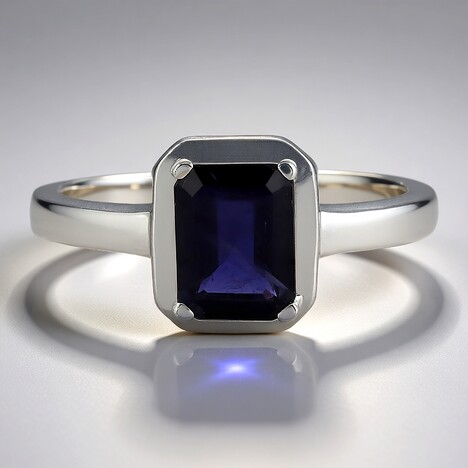 Anello in argento con Iolite (MONOSONO COLLECTION)