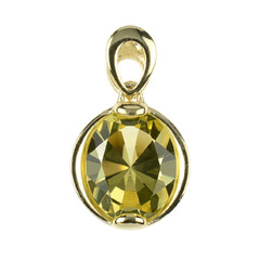 Colgante en oro con Citrino de color limón