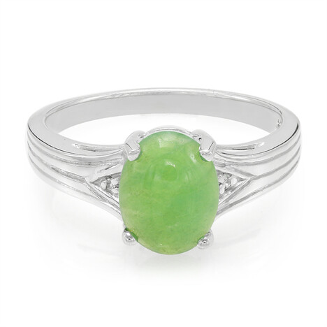 Anello in argento con Crisoprasio Imperiale