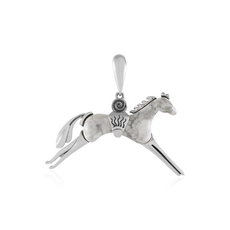 Howlite Silver Pendant (Desert Chic)