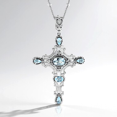 Naszyjnik ze srebra - Topaz błękitny Sky Blue (Dallas Prince Designs)