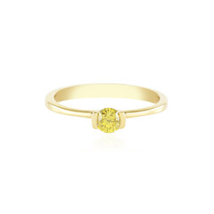 Gelber I2 Brillant-Silberring