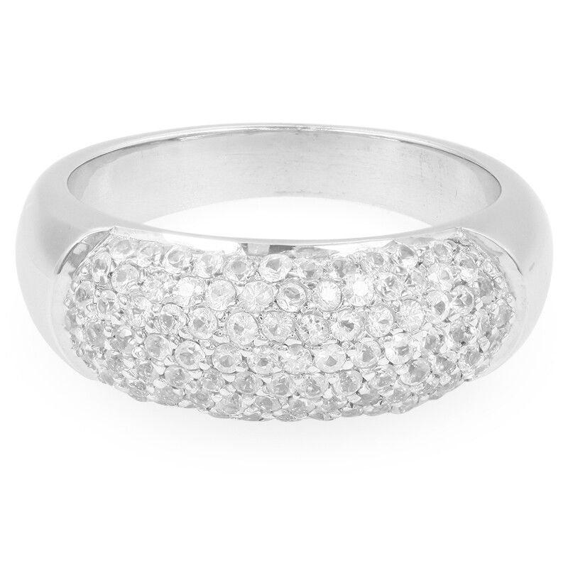 Anello in argento 925 con zaffiro bianco del Madagascar, 0,821 carati