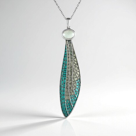 Collana in argento con Ametista Verde (Adela Silber)