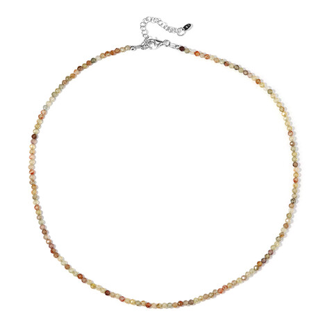 Zilveren halsketting met kanariegele zirkonen