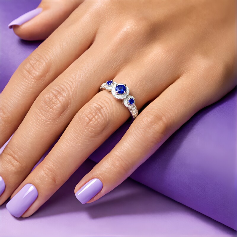 Burmese Blue Sapphire Silver Ring