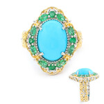 Sleeping Beauty-Türkis-Silberring (Gems en Vogue)