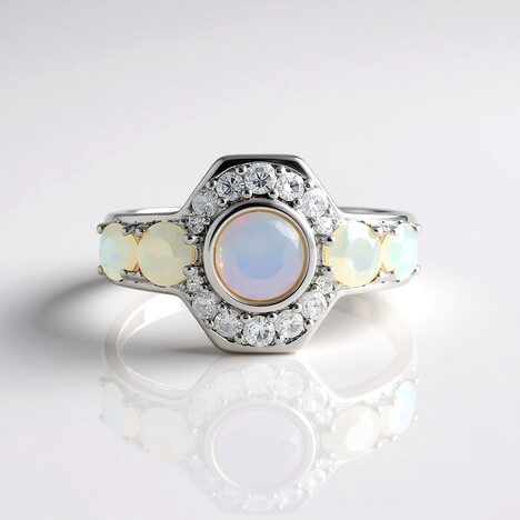 Anello in argento con Opale di Welo