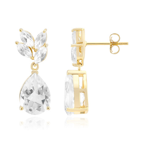 Weißer Topas-Silberohrringe