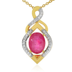 Collier en argent et Saphir rose de Madagascar