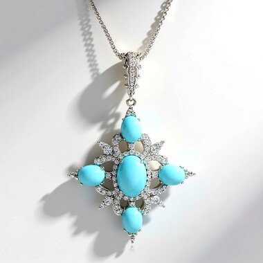 Collar en plata con Larimar (Dallas Prince Designs)
