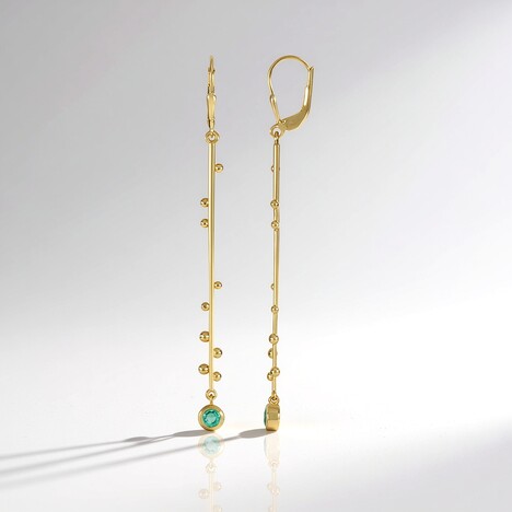 Orecchini in argento con Smeraldo Colombiano