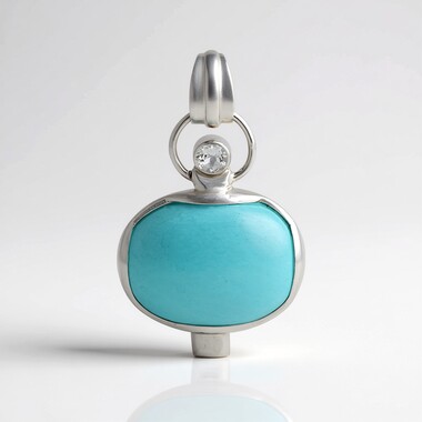 Aquamarine Silver Pendant (Bali Barong)