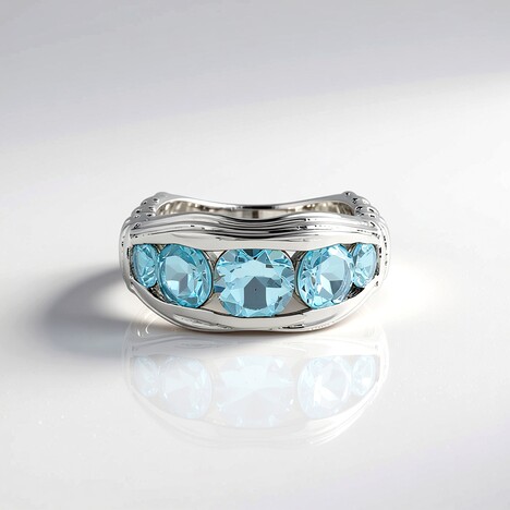 Anello in argento con Topazio Blu Cielo (SAELOCANA)