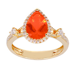 Bague en or et Opale de Feu du Mexique (CIRARI)