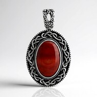 Colgante en plata con Ostra espinosa naranja (Jones Lee)