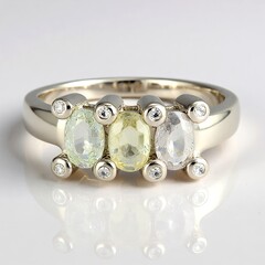 Anello placcato in platino con Tormalina Cuprian