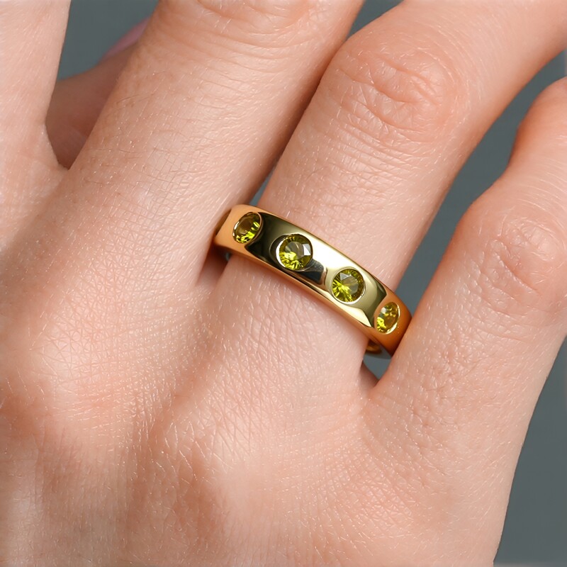 Anello in oro con Diamante Giallo I2 (de Melo)